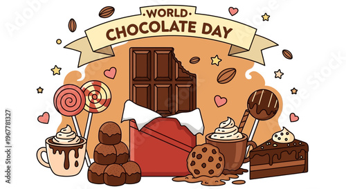World Chocolate Day Celebration with Sweet Treats and Desserts