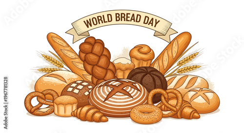 World Bread Day Celebration: Assorted Baked Goods and Pastries
