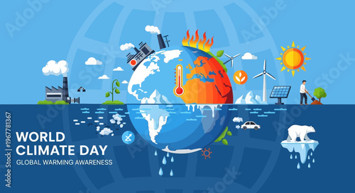 World Climate Day: Global Warming Awareness with Earth and Environmental Issues