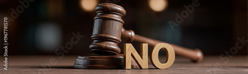 Law of No: A gavel rests be...