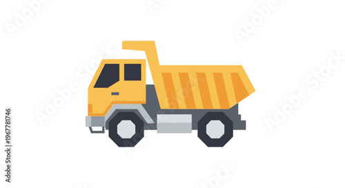 Yellow Dump Truck Illustration