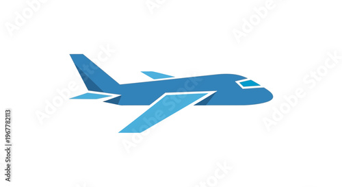Blue Airplane Illustration