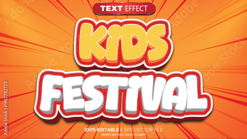 3D text effect kids theme