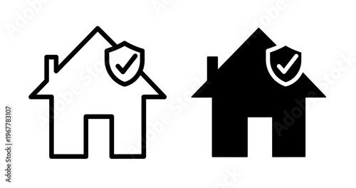 House insurance icons collection