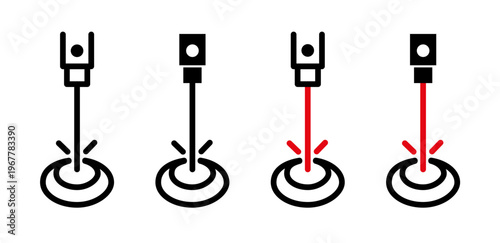 Lasik laser eye surgery icons collection