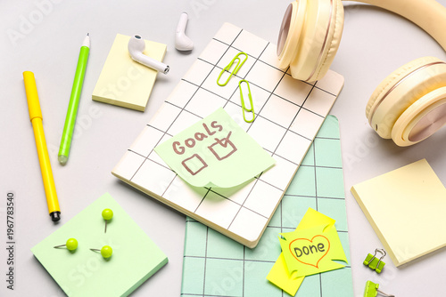 Sticky notes with notebooks...
