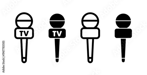 Microphone press icons collection