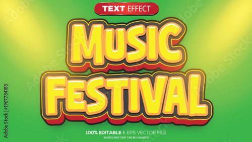 3D text effect music festival theme