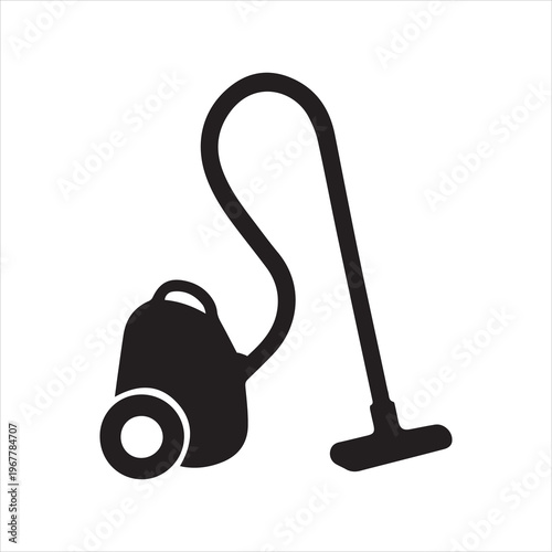 Vacuum cleaner silhouette vector art illustration on white background