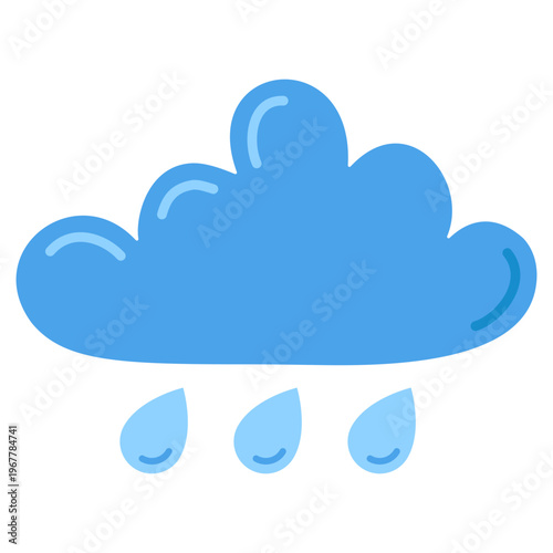 Light Rain Cloud Icon Weather Drizzle Illustration
