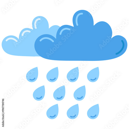 Rain Cloud Icon Heavy Rain Weather Illustration