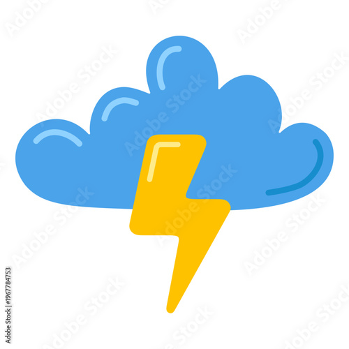 Thunder Cloud Icon Storm Weather Illustration