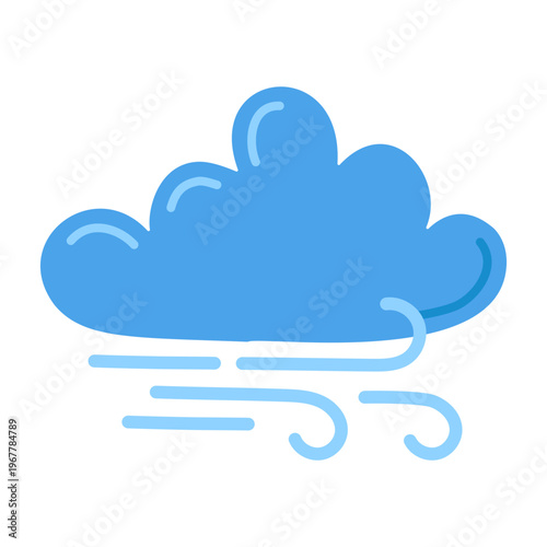 Wind Cloud Icon Weather Breeze Illustration