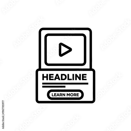 Digital Video Advertisement Format with Play Button and Call to Action