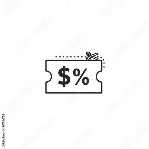 Discount Voucher Concept with Gift Ribbon and Percentage Symbol