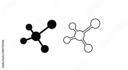 Two symmetrical molecular structures one dark and one light