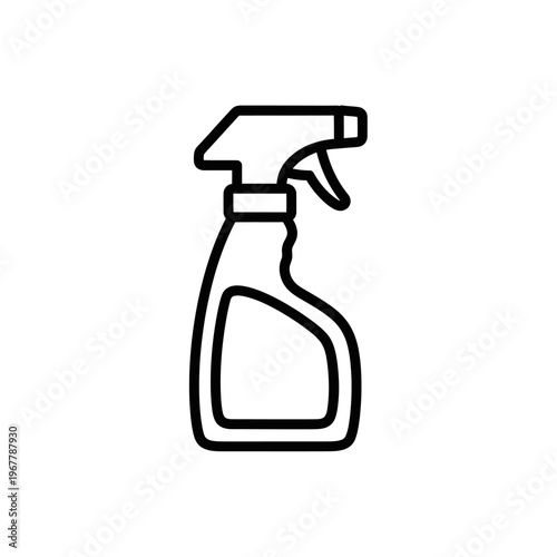 Minimalist Black and White Spray Bottle Icon for Cleaning and Hygiene