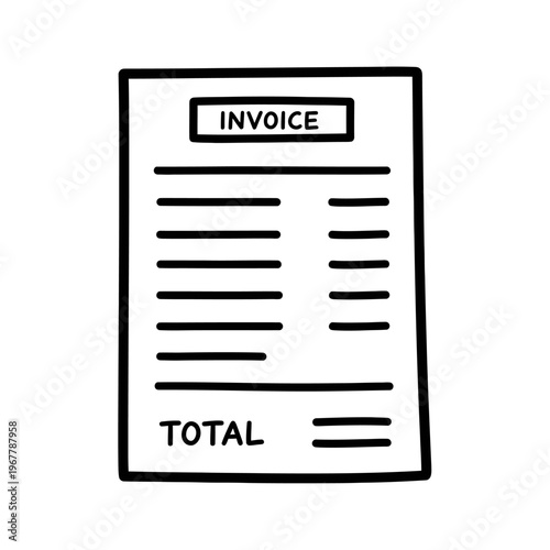 Financial Document with Invoice Format and Total Amount Illustration