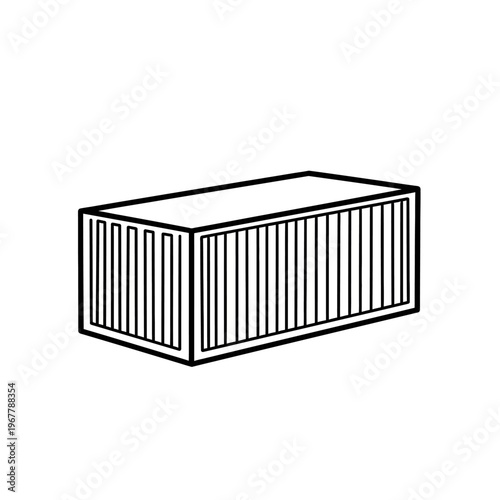 Minimalist Isometric Drawing of a Shipping Container for Logistics Concept
