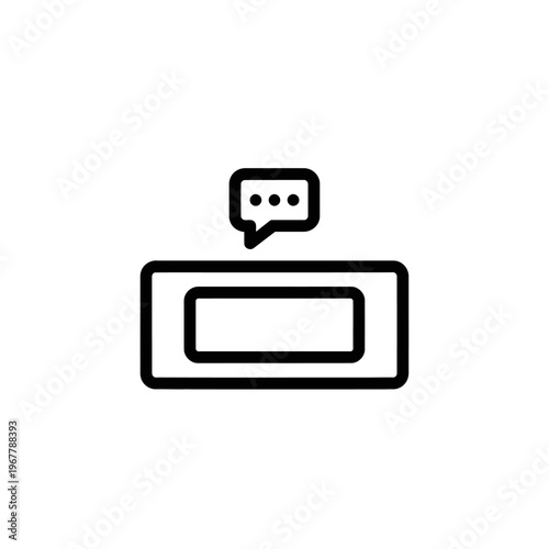 Minimalist Laptop Icon with Speech Bubble for Digital Communication Concept