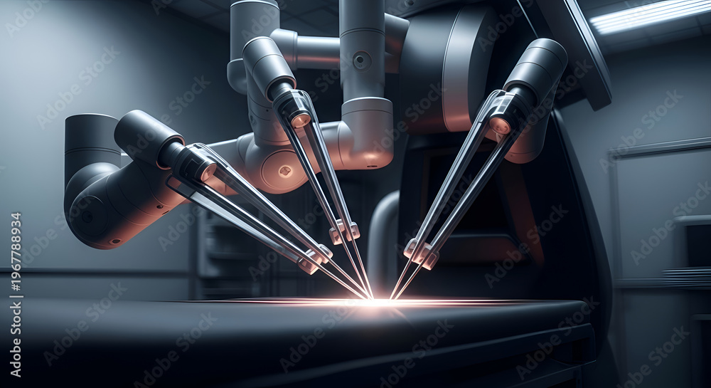 Obraz premium Industrial laser cutting machine in action.