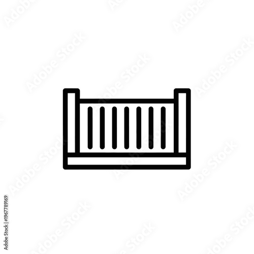 Minimalist Baby Crib Illustration for Nursery and Children's Room Decor