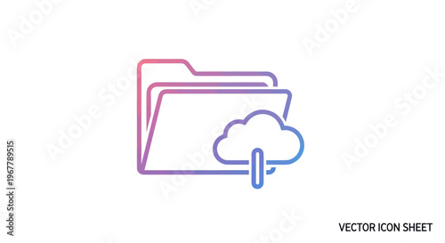 Cloud storage icon representing digital data organization and backup