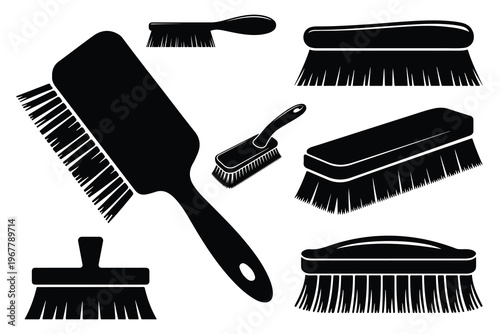 Black and white brush brushes cleaning brushes brooms