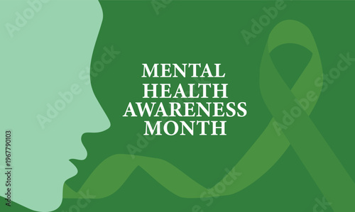 Mental health awareness month, illustration for poster, banner, post Background