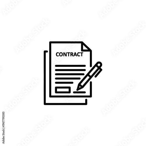 Legal Contract Paperwork with Pen for Business Agreement or Document Signing