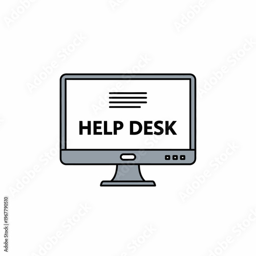 Help Desk Support Center Computer Screen Illustrating Customer Assistance