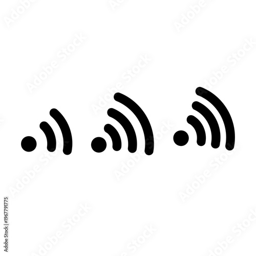 Wi-Fi signal strength icons set.