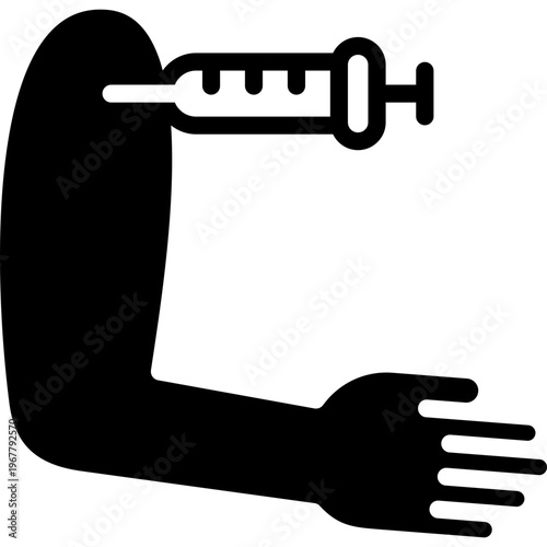 inject icon illustration design with glyph