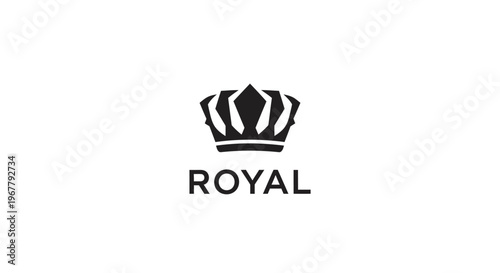 Elegant Black Crown Logo Design with the Word Royal for Luxury Branding
