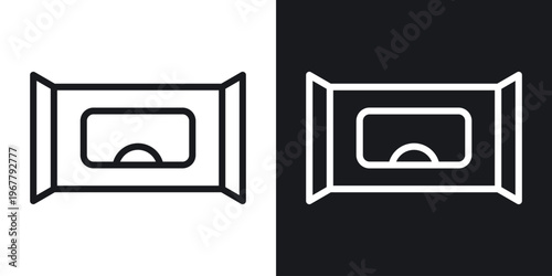Wipes pack icon set in black and white stroke lines