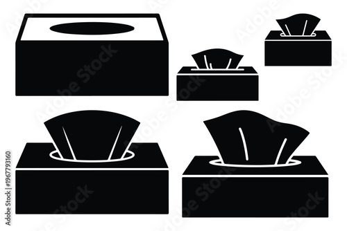 Black and white tissue box tissue boxes stationery