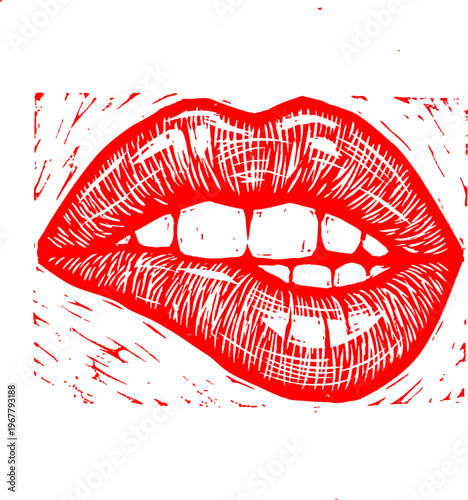 A close up of a pair of red lips