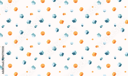 Bild auf Leinwand Seamless abstract isometric crystal pattern, minimal geometric 3D cube backgroun