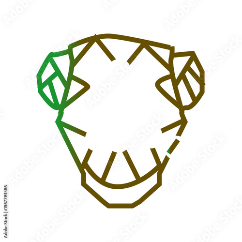 monkey head paper origami gradient style