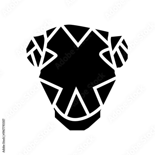 black and white monkey head glyph solid illustration icon vector