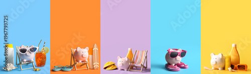 Collection of piggy banks w...