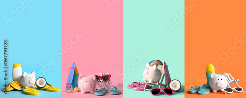 Collage of piggy banks with...