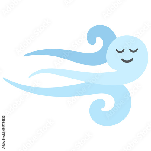 Wind Face Icon Breeze Weather Illustration