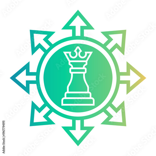 decision Line Gradient Icon