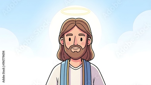 Cartoon Jesus illustration cute religious character drawing