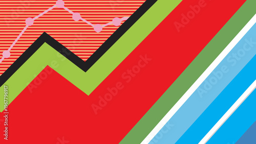 Abstract graph with rising line indicates financial growth.