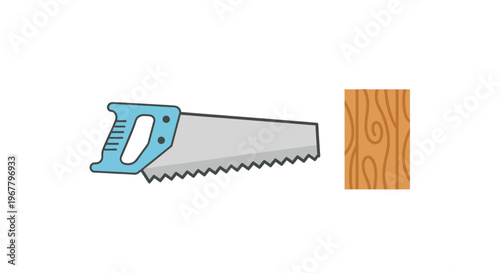 Hand Saw and Wood Grain Texture - DIY and Crafting Concept