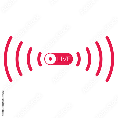 Live Streaming Signal Icon on Background