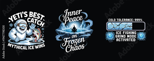 Yeti Ice Fishing Inner Peace Frozen Chaos Cold Tolerance 999 Percent mythical creature bigfoot