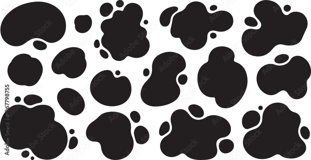 Fototapeta premium Black spots on white background abstract pattern design element